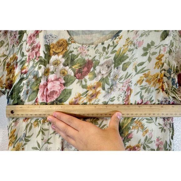 Vintage Papillon  90's Hopeless Romantic Crinkle Tee Style Midi Dress Small - Picture 7 of 8